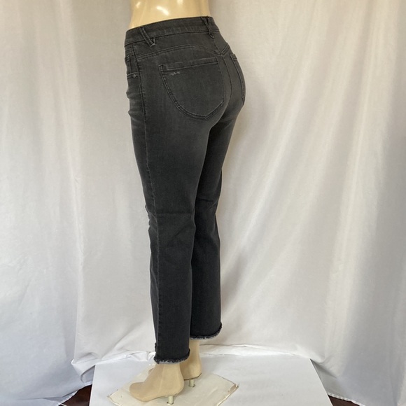 DEMOCRACY Jeans Vintage Gray Wash Fray Hem Size 6 Itty Bitty Boot Cut - Picture 5 of 11